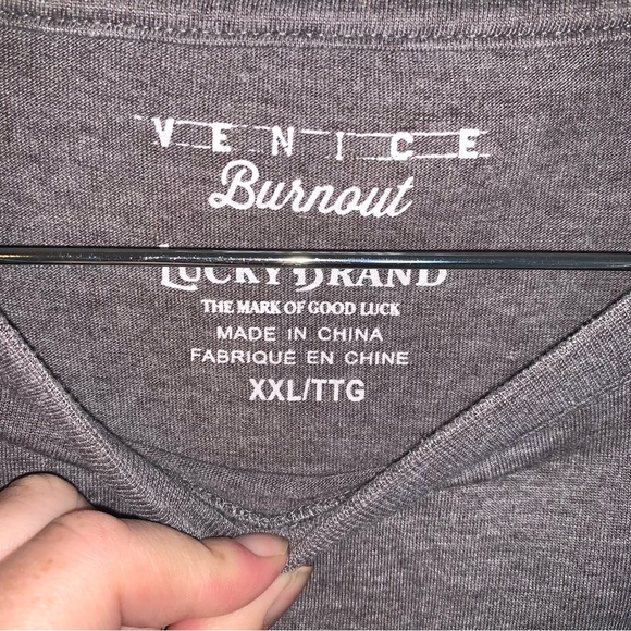 Lucky Brand Venice Burnout Grey Nashville Guitars T-shirt XXL - Picture 3 of 6